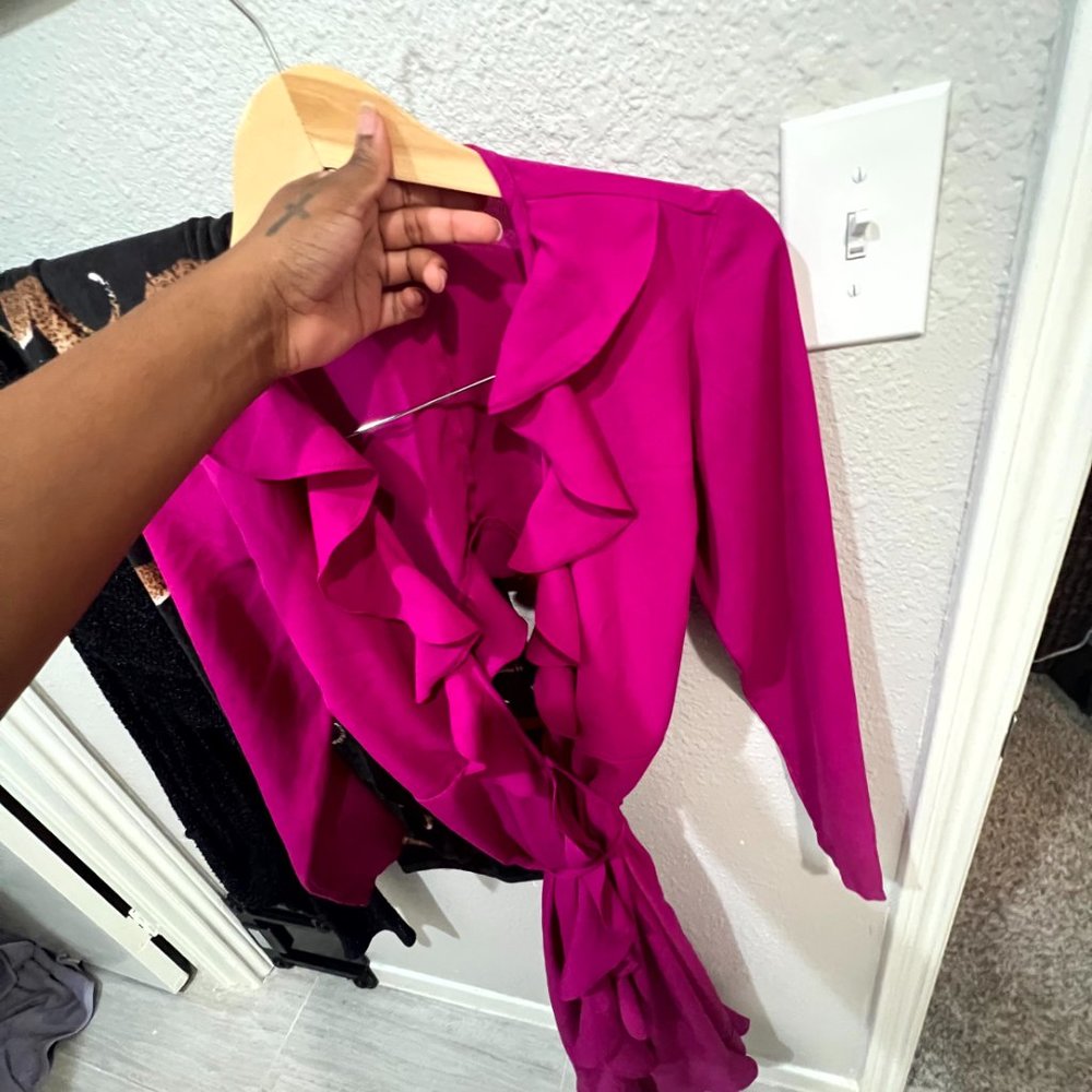 ASOS Ruffle Pink Midi - Picture 5 of 6
